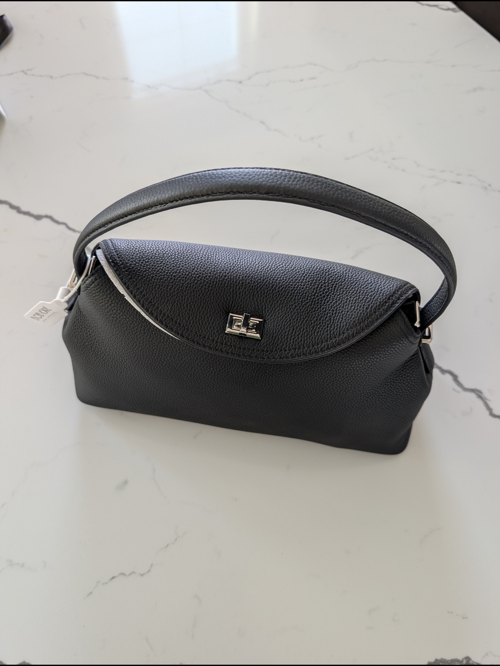 bob oré blue collection Zephyr black Pebble Leather Shoulder Bag